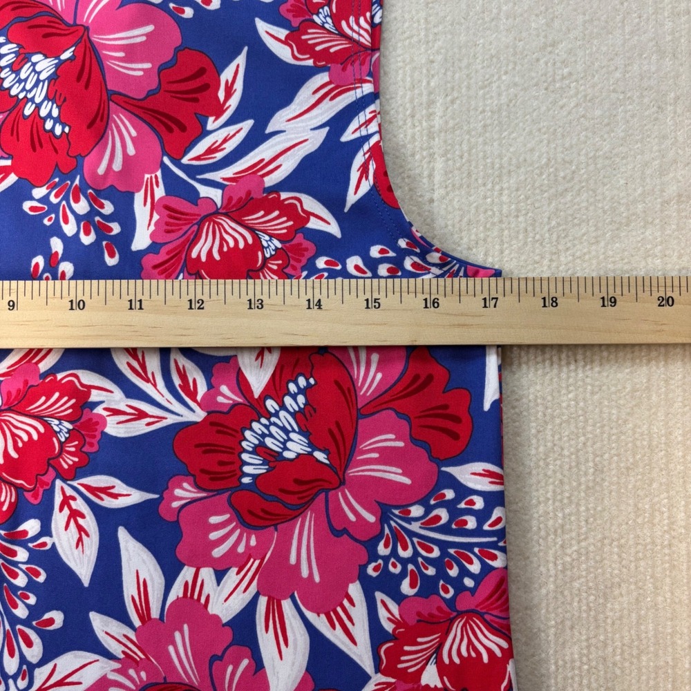 Sigrid Olsen Golf and Tennis Dress Womens M Blue Pink Floral Sleeveless Polo - Picture 6 of 8